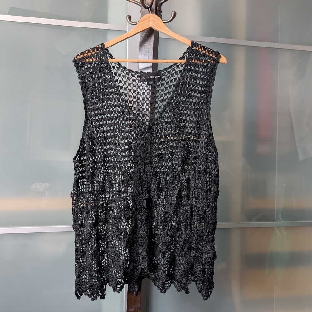 📼 Vintage Versatile La Modana Crochet Vest - XL